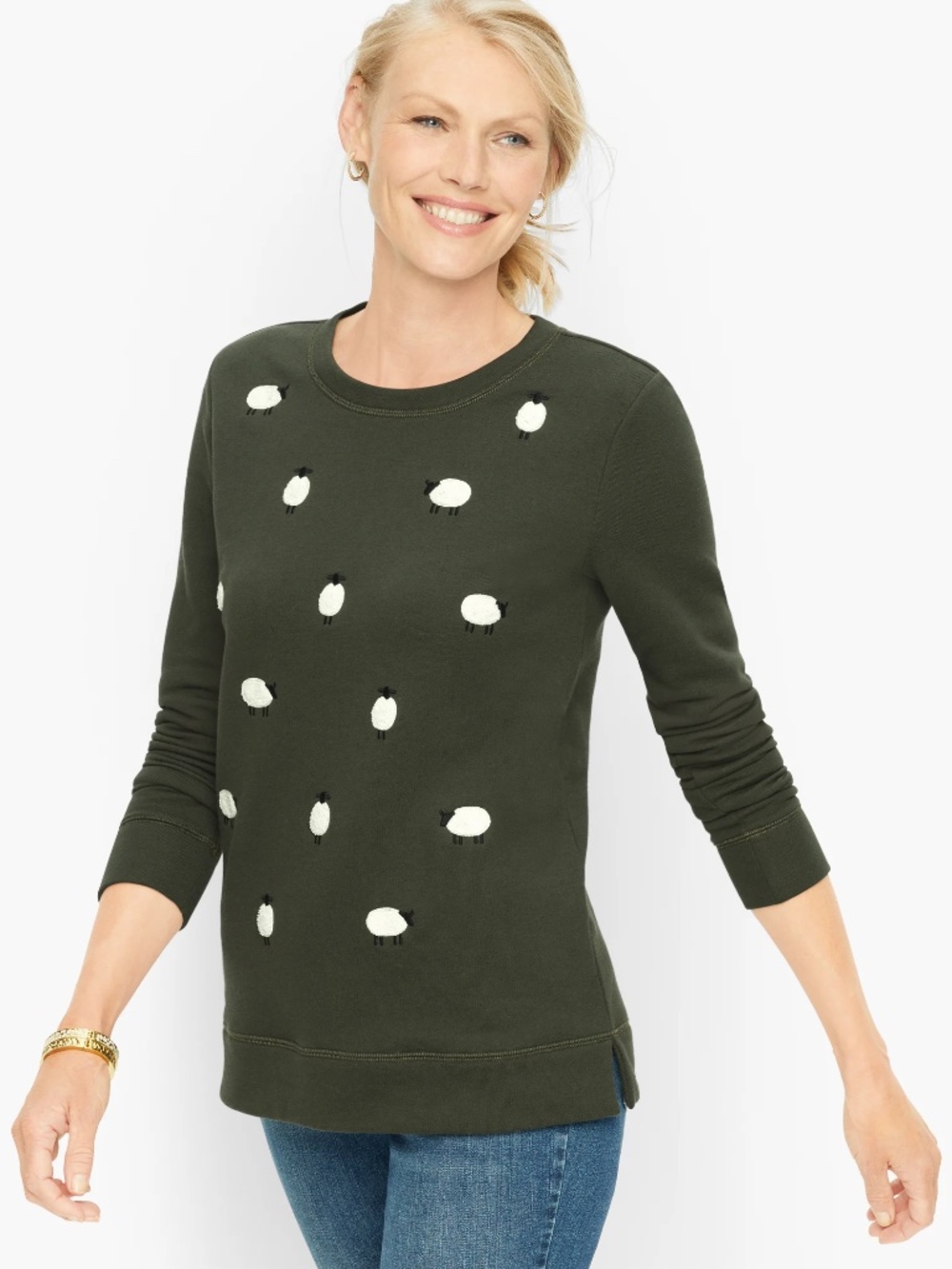 ADORABLE TALBOTS EMBROIDERED SHEEP 3X CREWNECK SWEATSHIRT